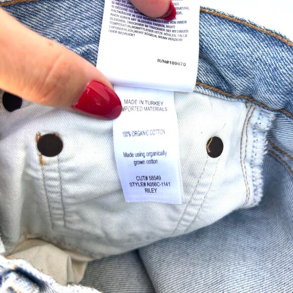 Agolde Riley High Rise Straight Crop Jeans Dimension Light Wash Pants 28 Button - Picture 9 of 10